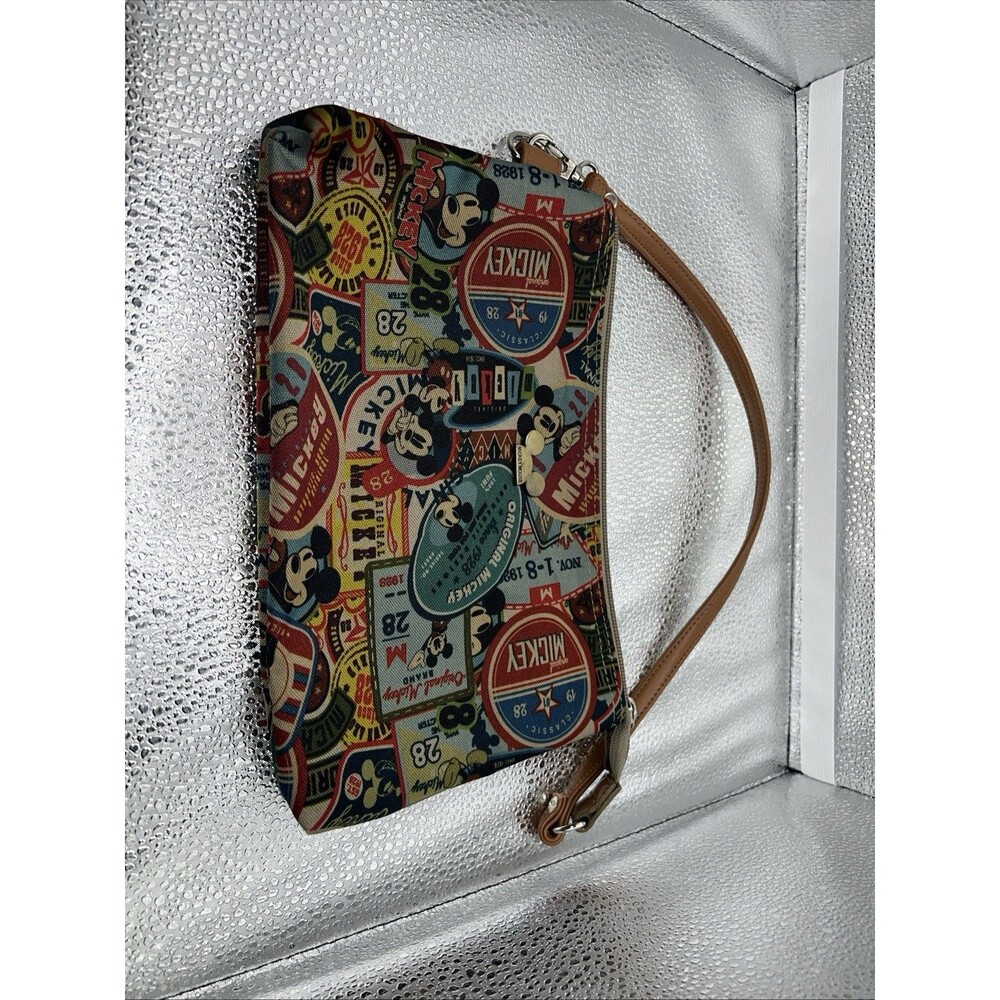 Disney VTG Mickey Mouse Patchwork Pattern Cross Body Bag - Convertible